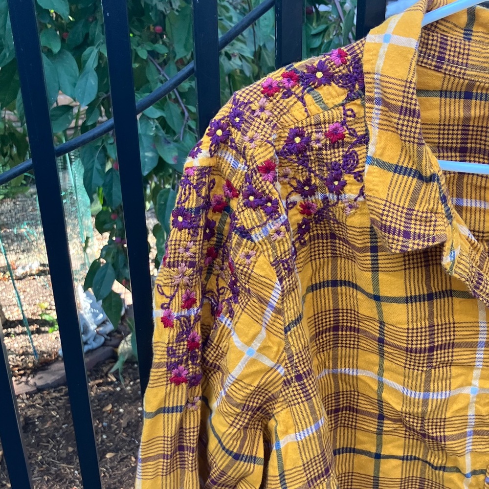 Terra & Sky Mustard Plaid Shirt